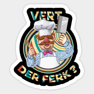 vert der ferk retro style Sticker